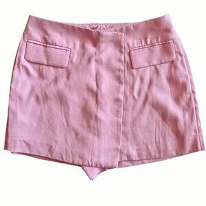 EXPRESS Wrap Skort Skirt Shorts Linen Blend Dusty Pink Lined Sz 6